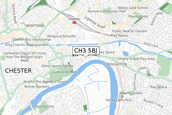 CH3 5BJ map - small scale - OS Open Zoomstack (Ordnance Survey) CH3 5BJ map - small scale - OS Open Zoomstack (Ordnance Survey)