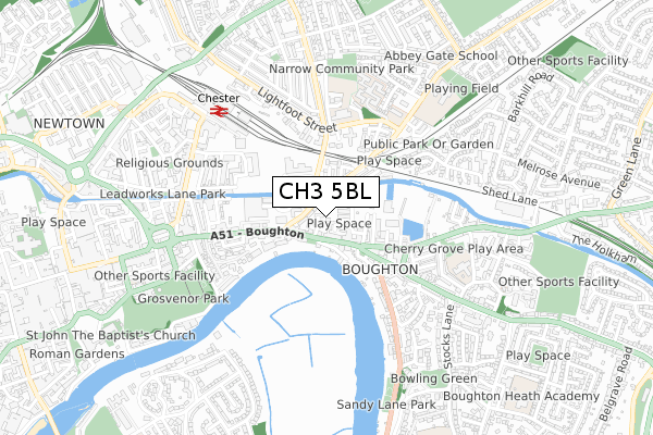 CH3 5BL map - small scale - OS Open Zoomstack (Ordnance Survey) CH3 5BL map - small scale - OS Open Zoomstack (Ordnance Survey)