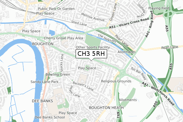 CH3 5RH map - small scale - OS Open Zoomstack (Ordnance Survey) CH3 5RH map - small scale - OS Open Zoomstack (Ordnance Survey)