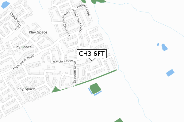 CH3 6FT map - large scale - OS Open Zoomstack (Ordnance Survey)