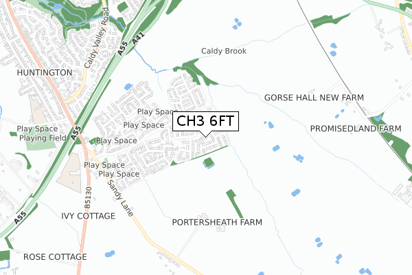 CH3 6FT map - small scale - OS Open Zoomstack (Ordnance Survey)