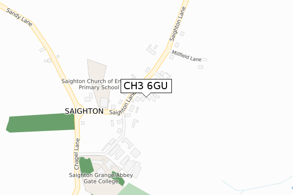 CH3 6GU map - large scale - OS Open Zoomstack (Ordnance Survey)