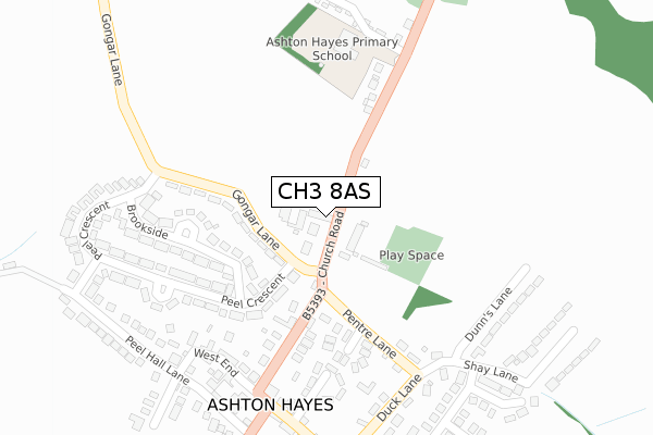 CH3 8AS map - large scale - OS Open Zoomstack (Ordnance Survey) CH3 8AS map - large scale - OS Open Zoomstack (Ordnance Survey)