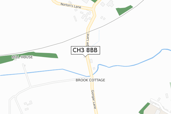 CH3 8BB map - large scale - OS Open Zoomstack (Ordnance Survey)