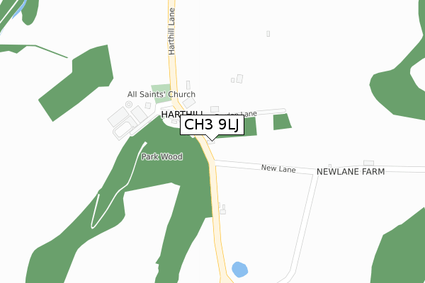 CH3 9LJ map - large scale - OS Open Zoomstack (Ordnance Survey)