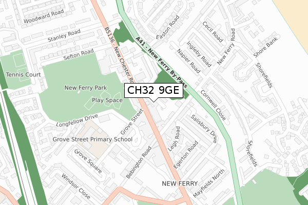 CH32 9GE map - large scale - OS Open Zoomstack (Ordnance Survey)
