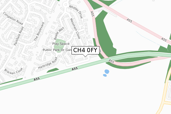 CH4 0FY map - large scale - OS Open Zoomstack (Ordnance Survey)