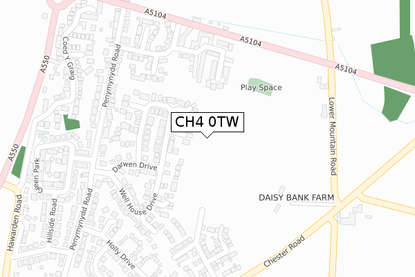 CH4 0TW map - large scale - OS Open Zoomstack (Ordnance Survey)