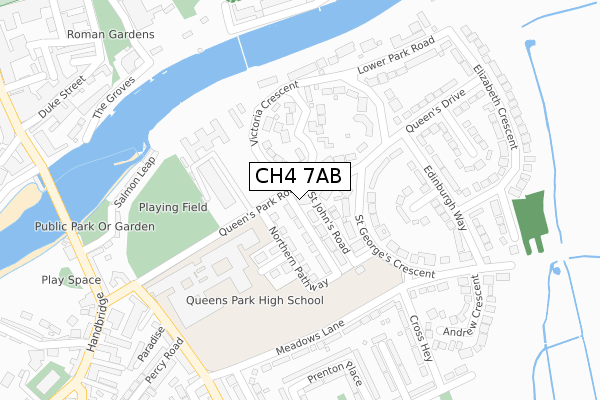 CH4 7AB map - large scale - OS Open Zoomstack (Ordnance Survey)