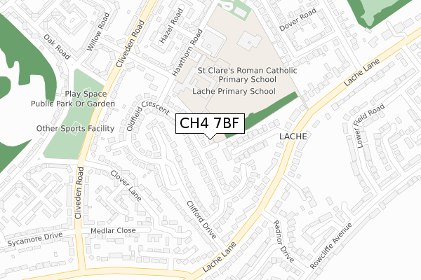 CH4 7BF map - large scale - OS Open Zoomstack (Ordnance Survey)