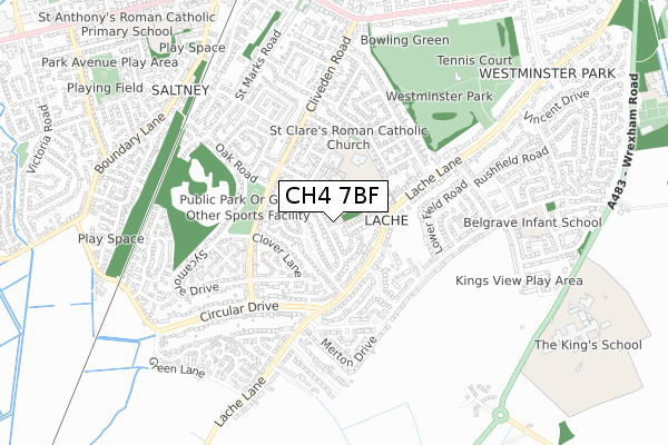 CH4 7BF map - small scale - OS Open Zoomstack (Ordnance Survey)