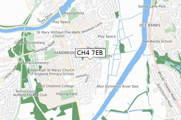 CH4 7EB map - small scale - OS Open Zoomstack (Ordnance Survey)