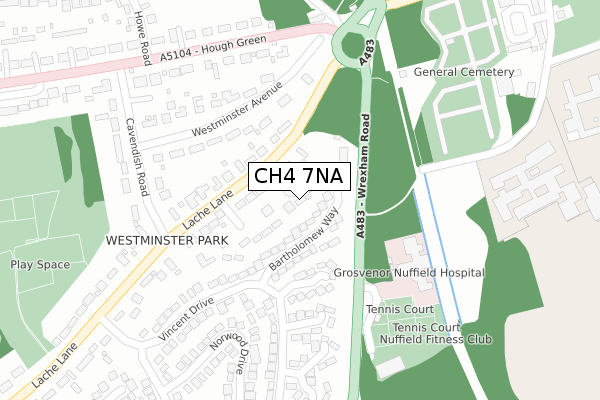 CH4 7NA map - large scale - OS Open Zoomstack (Ordnance Survey)