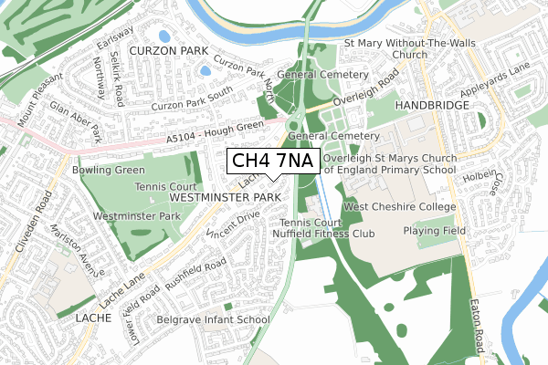CH4 7NA map - small scale - OS Open Zoomstack (Ordnance Survey)