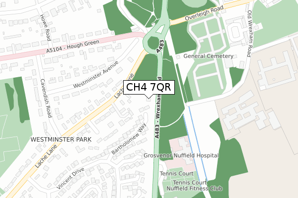 CH4 7QR map - large scale - OS Open Zoomstack (Ordnance Survey)