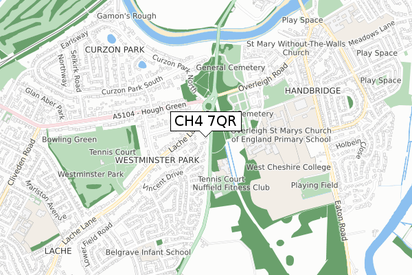 CH4 7QR map - small scale - OS Open Zoomstack (Ordnance Survey)