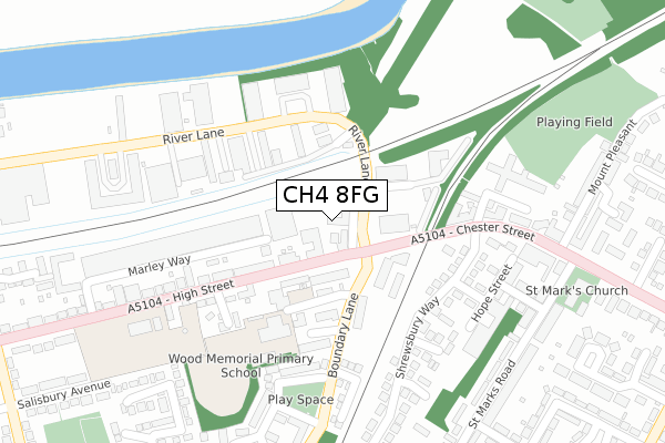 CH4 8FG map - large scale - OS Open Zoomstack (Ordnance Survey)