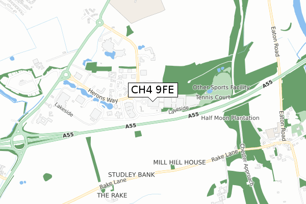 CH4 9FE map - small scale - OS Open Zoomstack (Ordnance Survey)