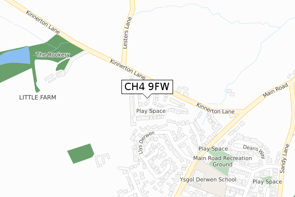 CH4 9FW map - large scale - OS Open Zoomstack (Ordnance Survey)