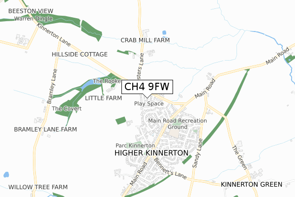 CH4 9FW map - small scale - OS Open Zoomstack (Ordnance Survey)