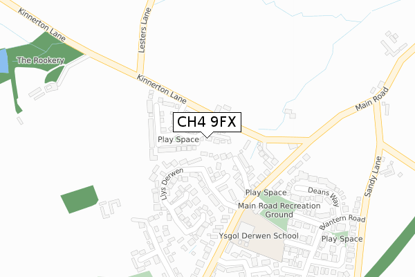 CH4 9FX map - large scale - OS Open Zoomstack (Ordnance Survey)