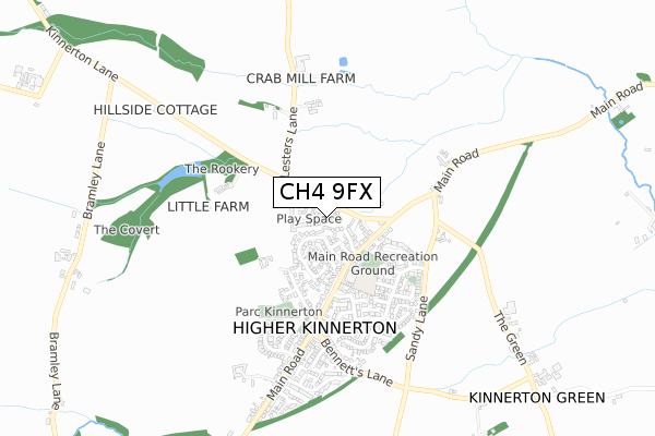 CH4 9FX map - small scale - OS Open Zoomstack (Ordnance Survey)