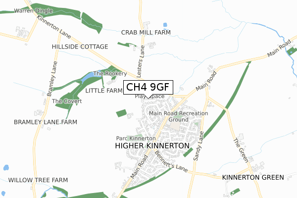 CH4 9GF map - small scale - OS Open Zoomstack (Ordnance Survey)