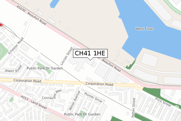 CH41 1HE map - large scale - OS Open Zoomstack (Ordnance Survey)