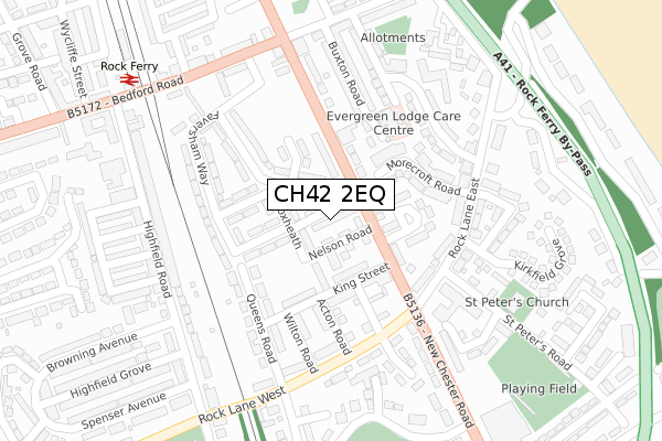CH42 2EQ map - large scale - OS Open Zoomstack (Ordnance Survey)