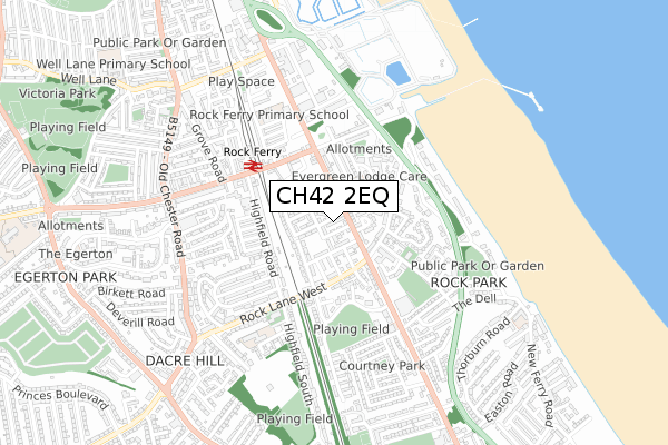 CH42 2EQ map - small scale - OS Open Zoomstack (Ordnance Survey)