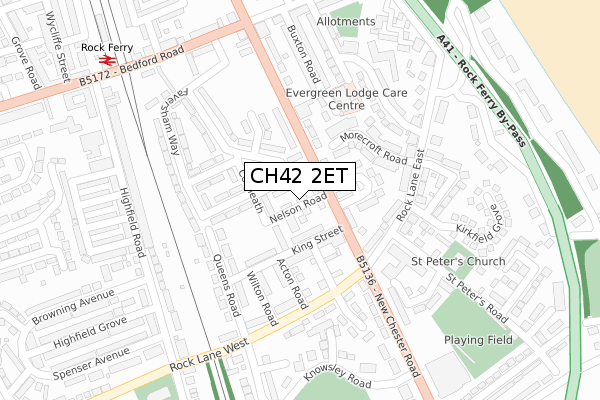CH42 2ET map - large scale - OS Open Zoomstack (Ordnance Survey)