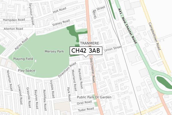 CH42 3AB map - large scale - OS Open Zoomstack (Ordnance Survey)