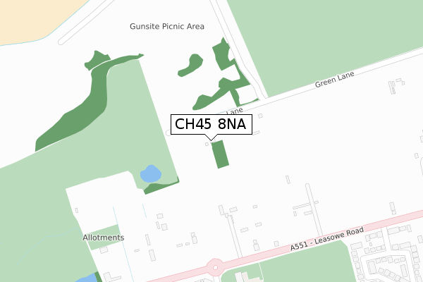 CH45 8NA map - large scale - OS Open Zoomstack (Ordnance Survey)