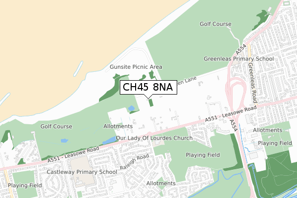 CH45 8NA map - small scale - OS Open Zoomstack (Ordnance Survey)