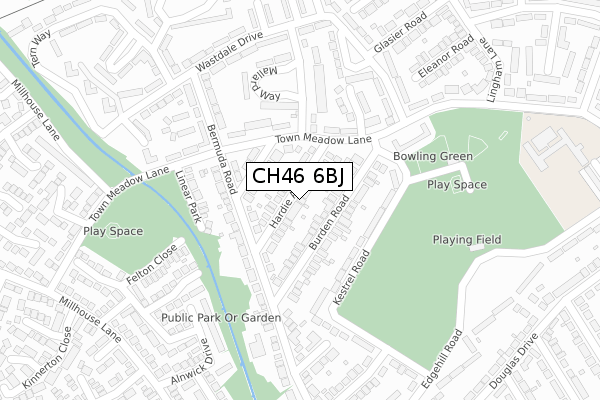 CH46 6BJ map - large scale - OS Open Zoomstack (Ordnance Survey)