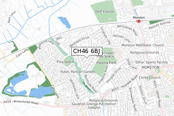 CH46 6BJ map - small scale - OS Open Zoomstack (Ordnance Survey)