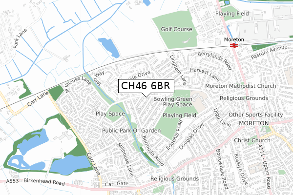 CH46 6BR map - small scale - OS Open Zoomstack (Ordnance Survey)