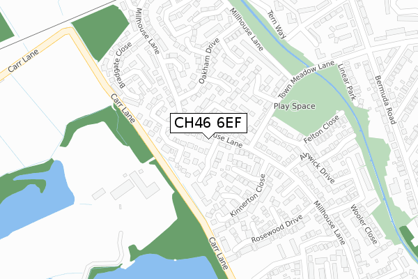 CH46 6EF map - large scale - OS Open Zoomstack (Ordnance Survey)