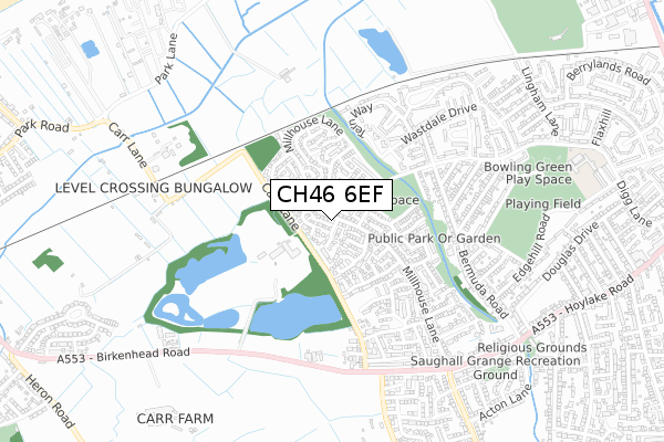 CH46 6EF map - small scale - OS Open Zoomstack (Ordnance Survey)
