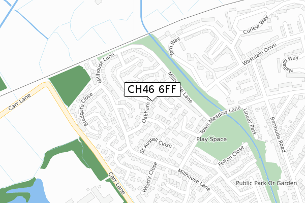 CH46 6FF map - large scale - OS Open Zoomstack (Ordnance Survey)