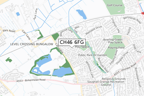 CH46 6FG map - small scale - OS Open Zoomstack (Ordnance Survey)