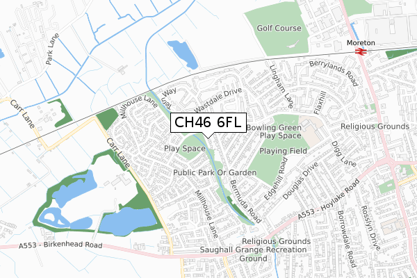 CH46 6FL map - small scale - OS Open Zoomstack (Ordnance Survey)