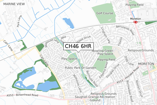 CH46 6HR map - small scale - OS Open Zoomstack (Ordnance Survey)