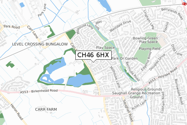 CH46 6HX map - small scale - OS Open Zoomstack (Ordnance Survey)