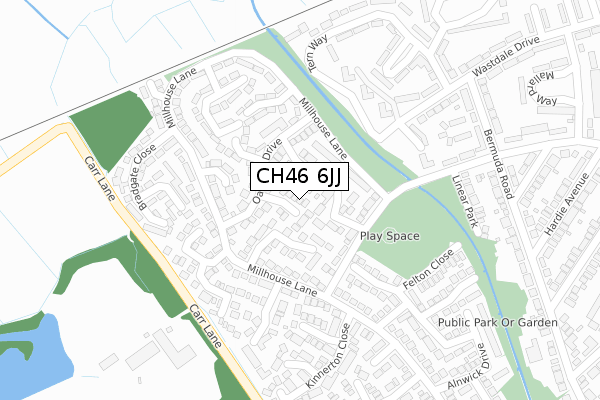 CH46 6JJ map - large scale - OS Open Zoomstack (Ordnance Survey)