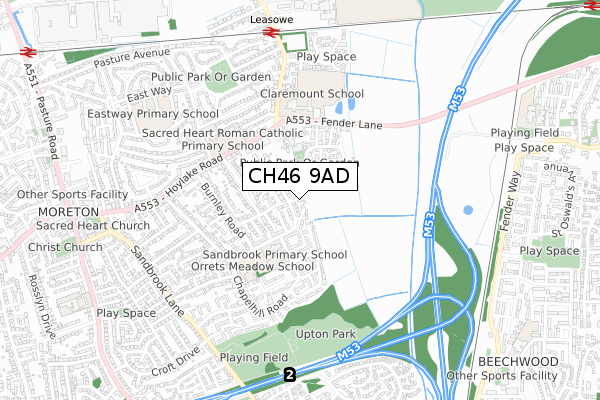 CH46 9AD map - small scale - OS Open Zoomstack (Ordnance Survey) CH46 9AD map - small scale - OS Open Zoomstack (Ordnance Survey)