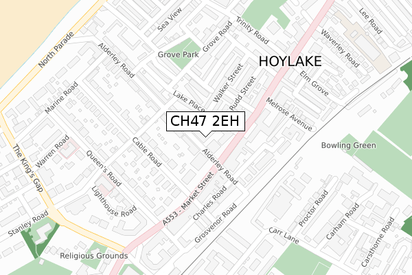 CH47 2EH map - large scale - OS Open Zoomstack (Ordnance Survey)