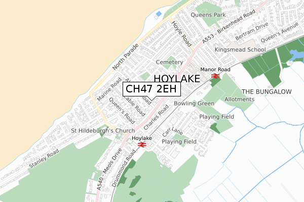 CH47 2EH map - small scale - OS Open Zoomstack (Ordnance Survey)