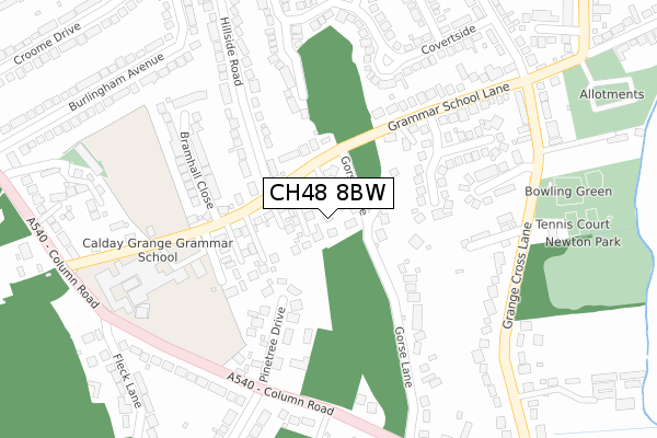 CH48 8BW map - large scale - OS Open Zoomstack (Ordnance Survey)