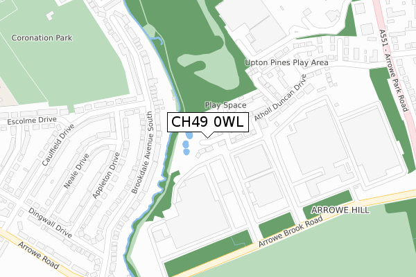 CH49 0WL map - large scale - OS Open Zoomstack (Ordnance Survey)